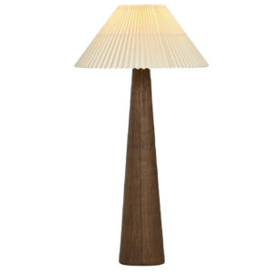 lampadaire céramique et abat-jour plissé