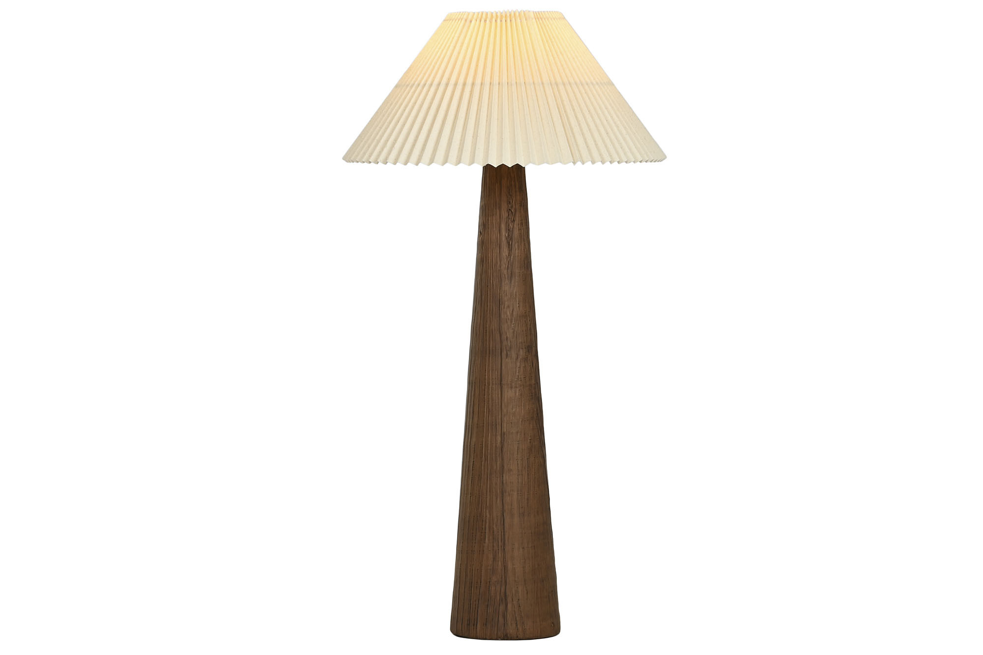 lampadaire céramique et abat-jour plissé