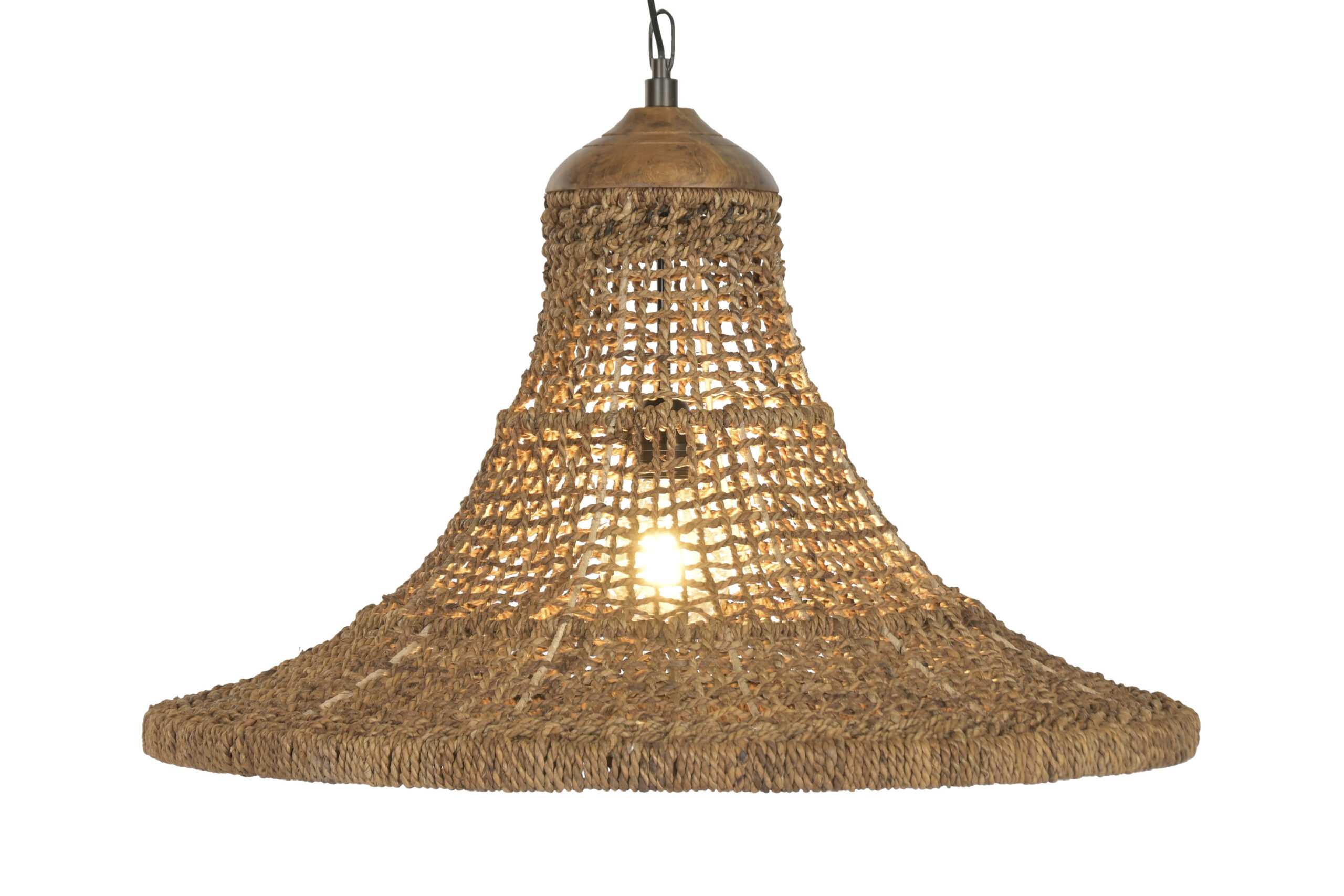 suspension plafonnier en fibres naturelles