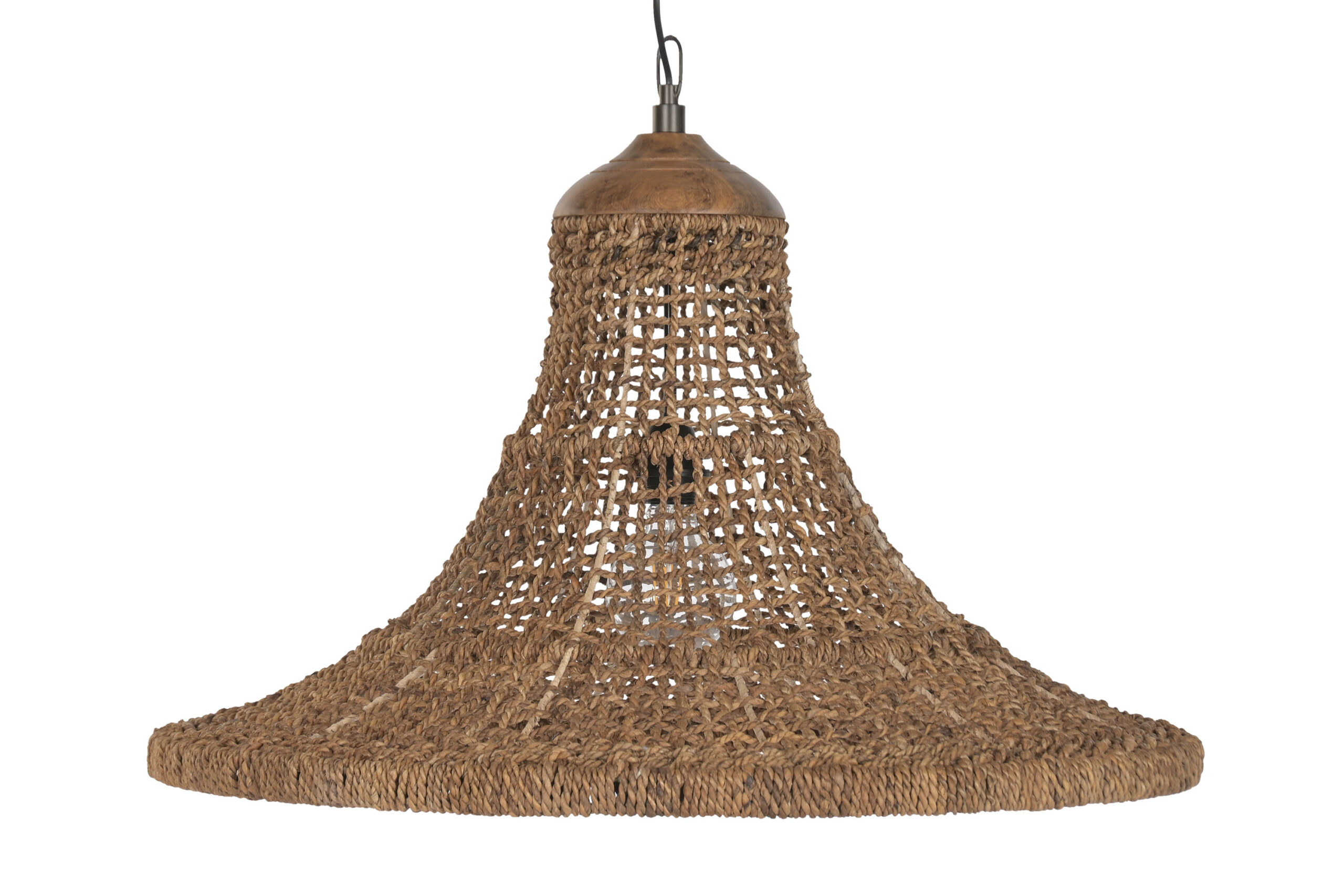 suspension plafonnier en fibres naturelles