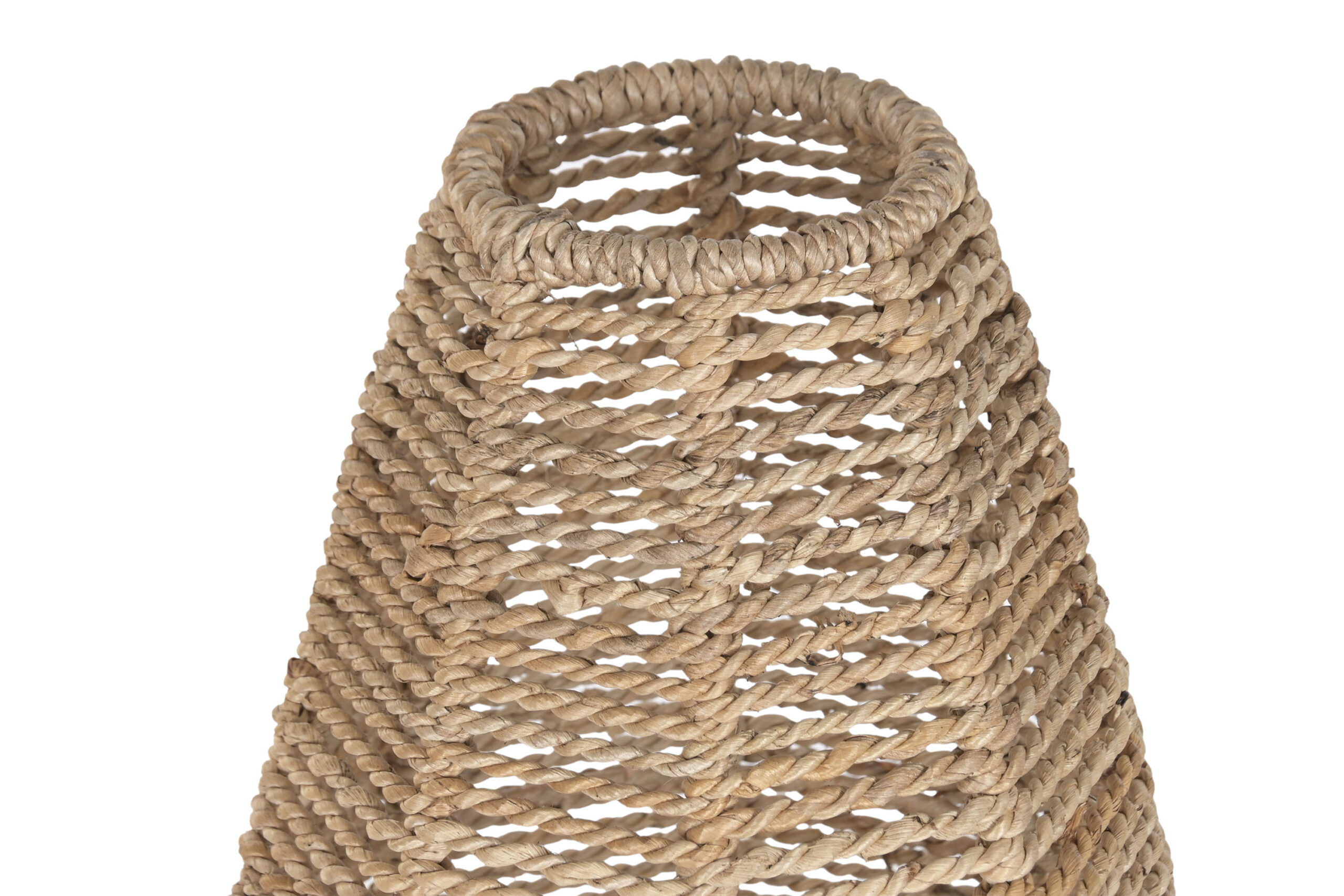 abat jour lampadaire en teck et fibres naturelles