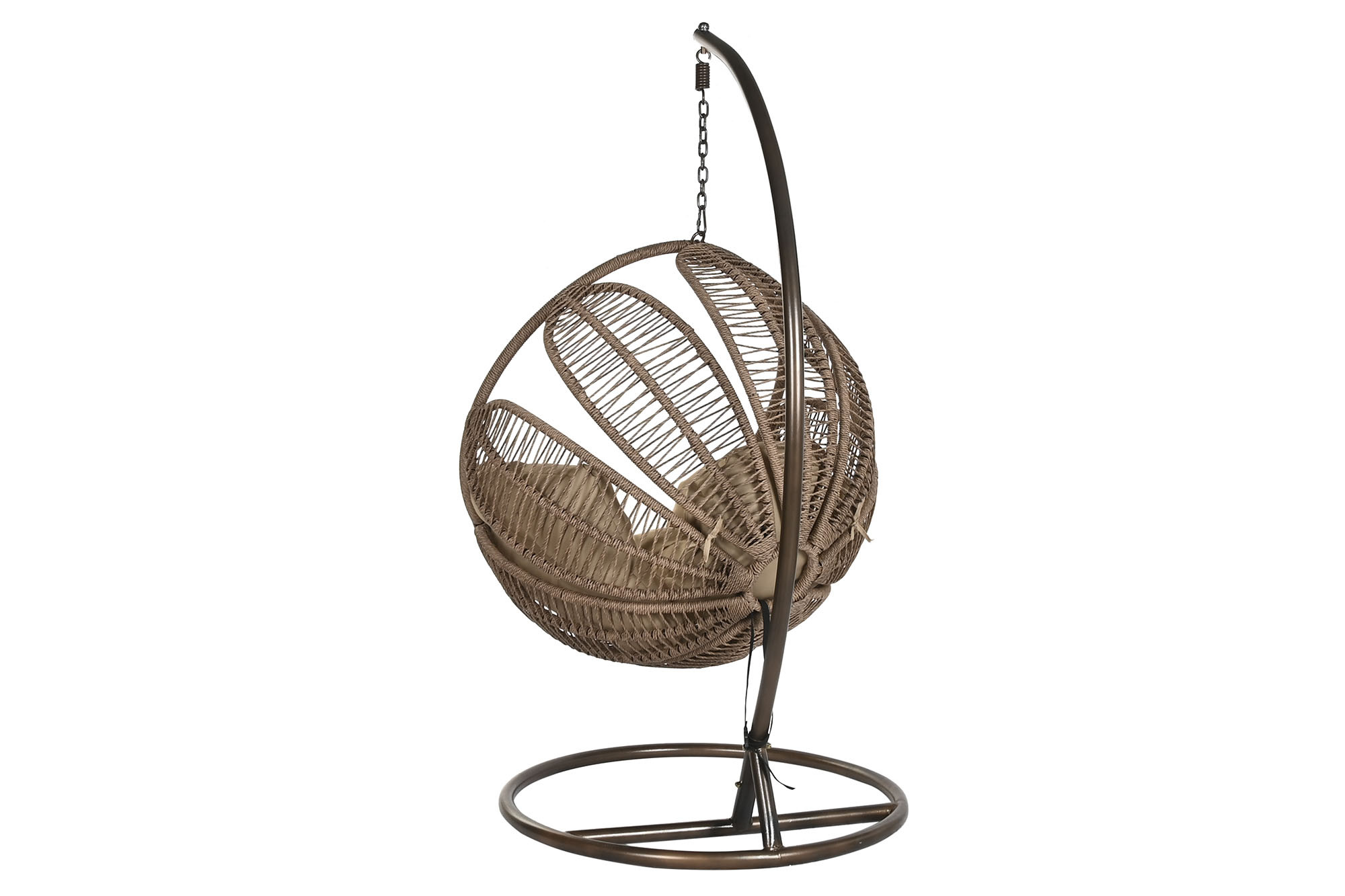 fauteuil suspendu fleur en rotin synthétique vue arrière