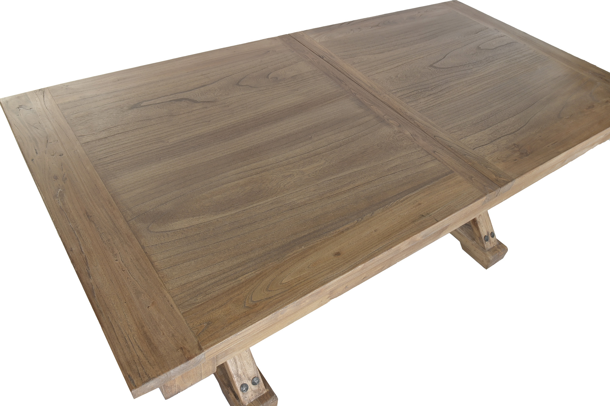 table à manger extensible bois recyclé et orme vue plateau