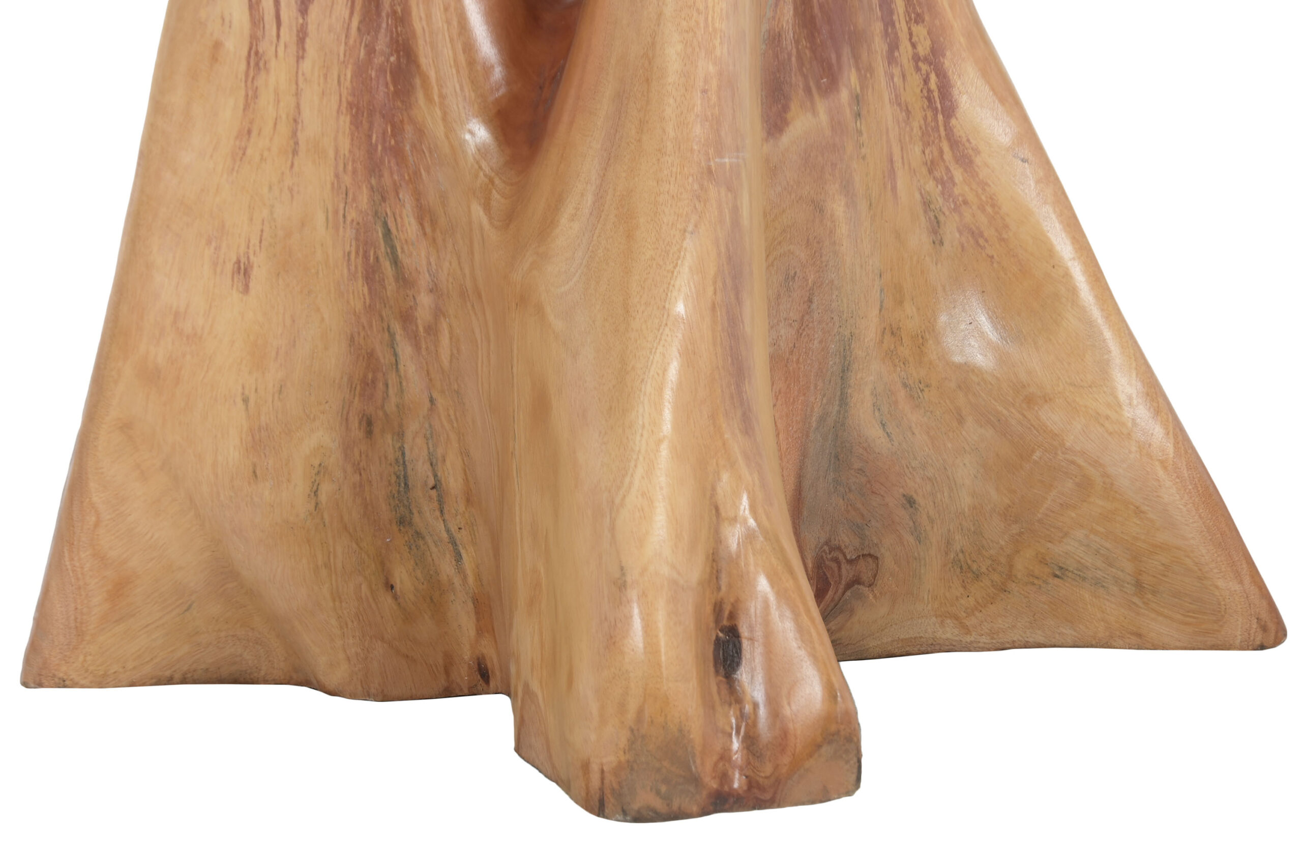 zoom sur pied de porte-manteaux en bois massif de suar sculpté main, artisanal