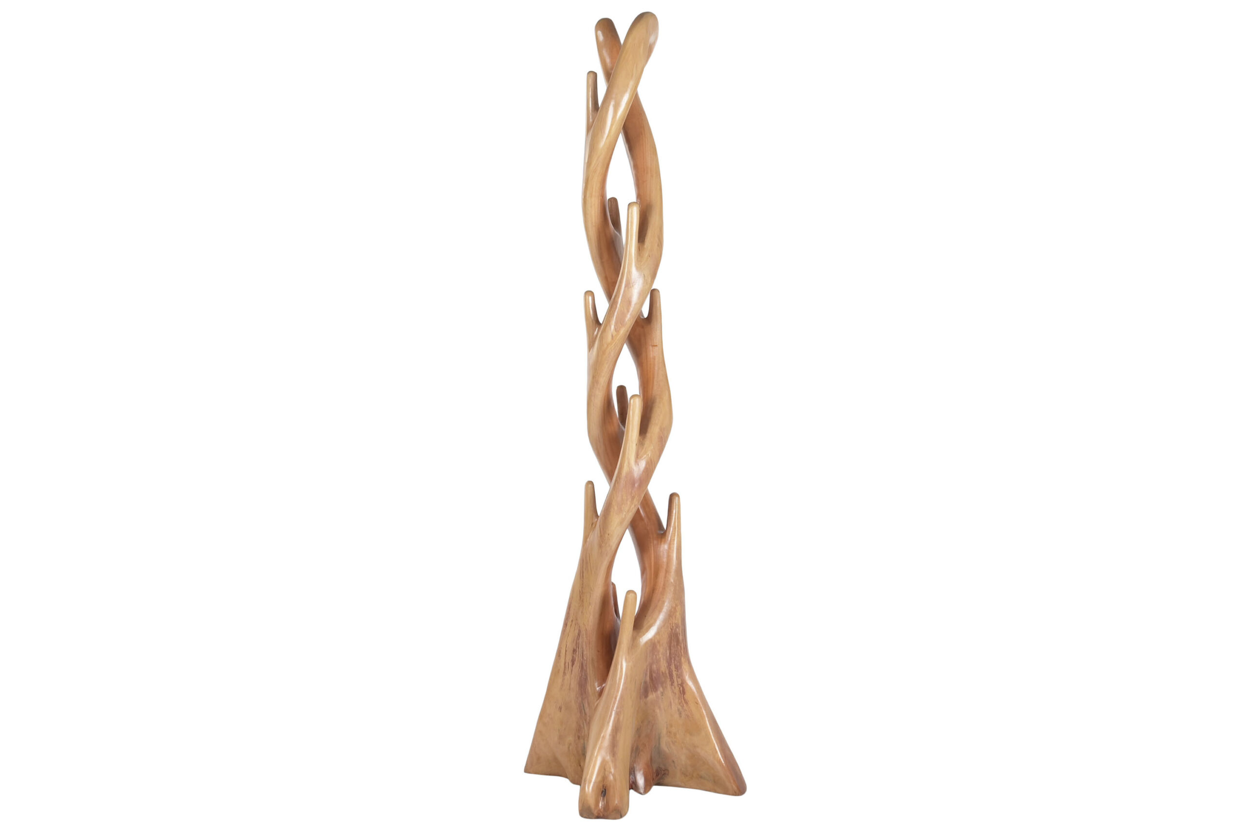 porte-manteaux en bois massif de suar sculpté main, artisanal