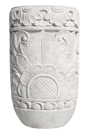 pot de fleurs en GRC béton sculpté finition blanc