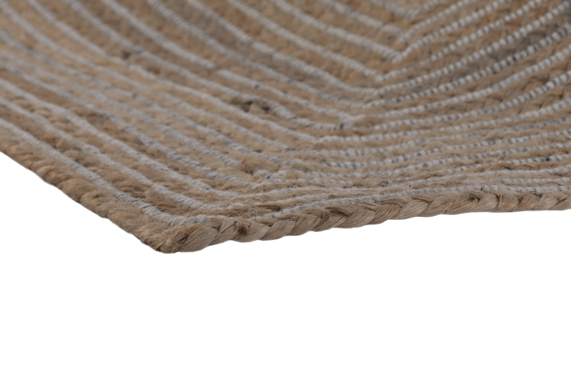 zoom sur tapis en laine et jute