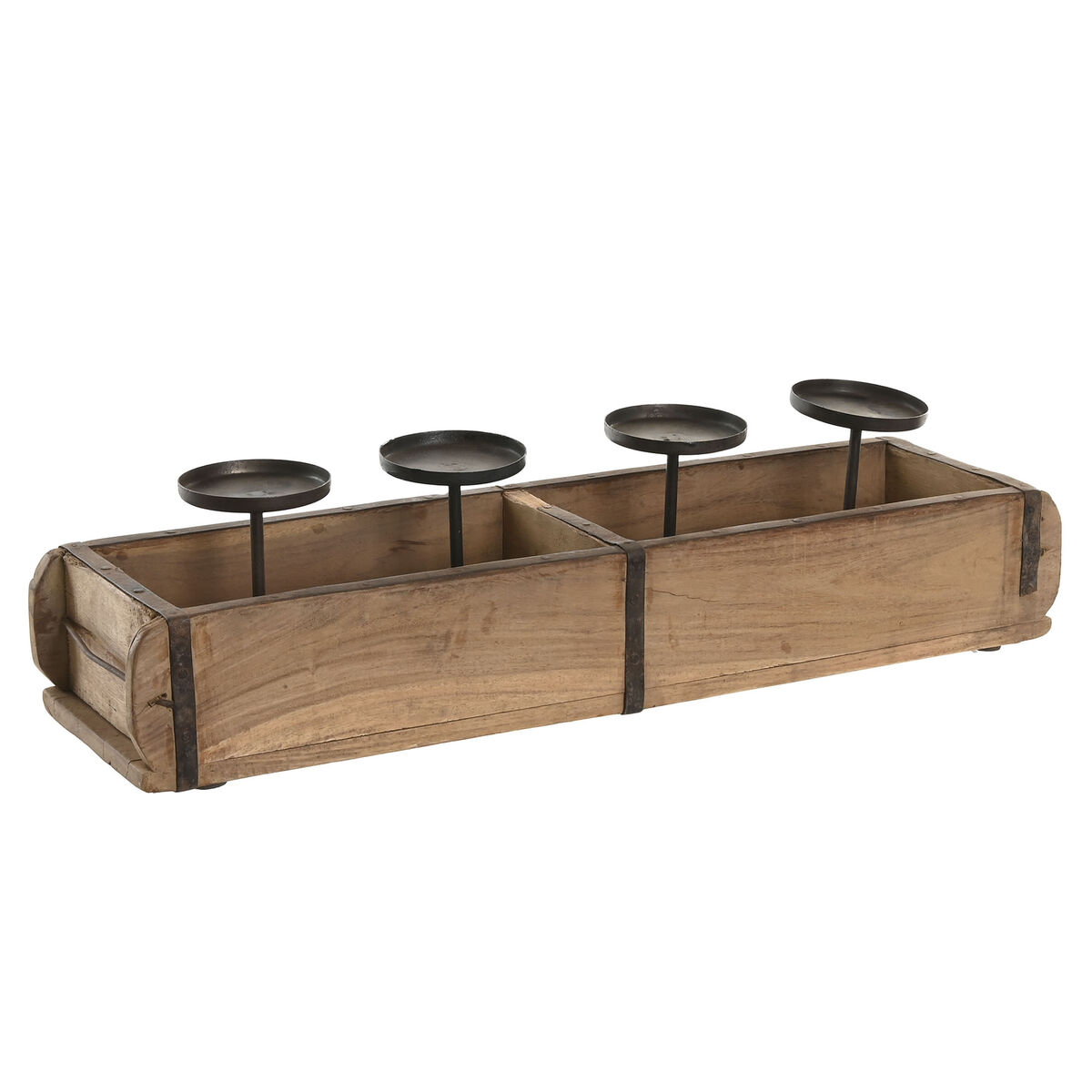 Bougeoir 5 bougies en bois et métal – 60 cm – Image 5