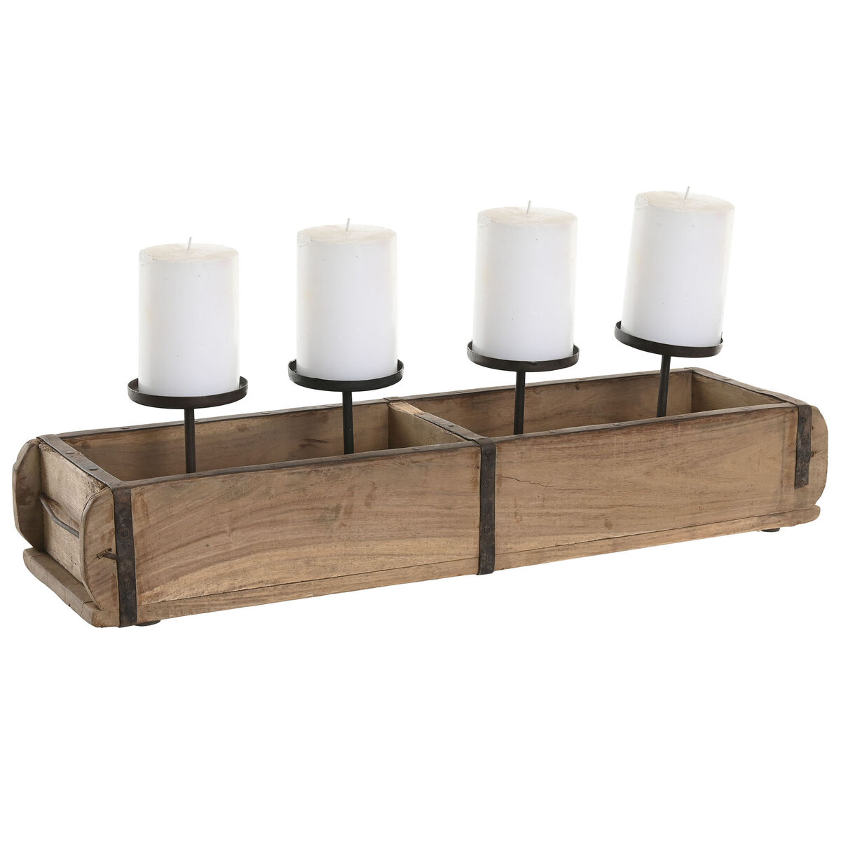 Bougeoir 5 bougies en bois et métal – 60 cm – Image 2