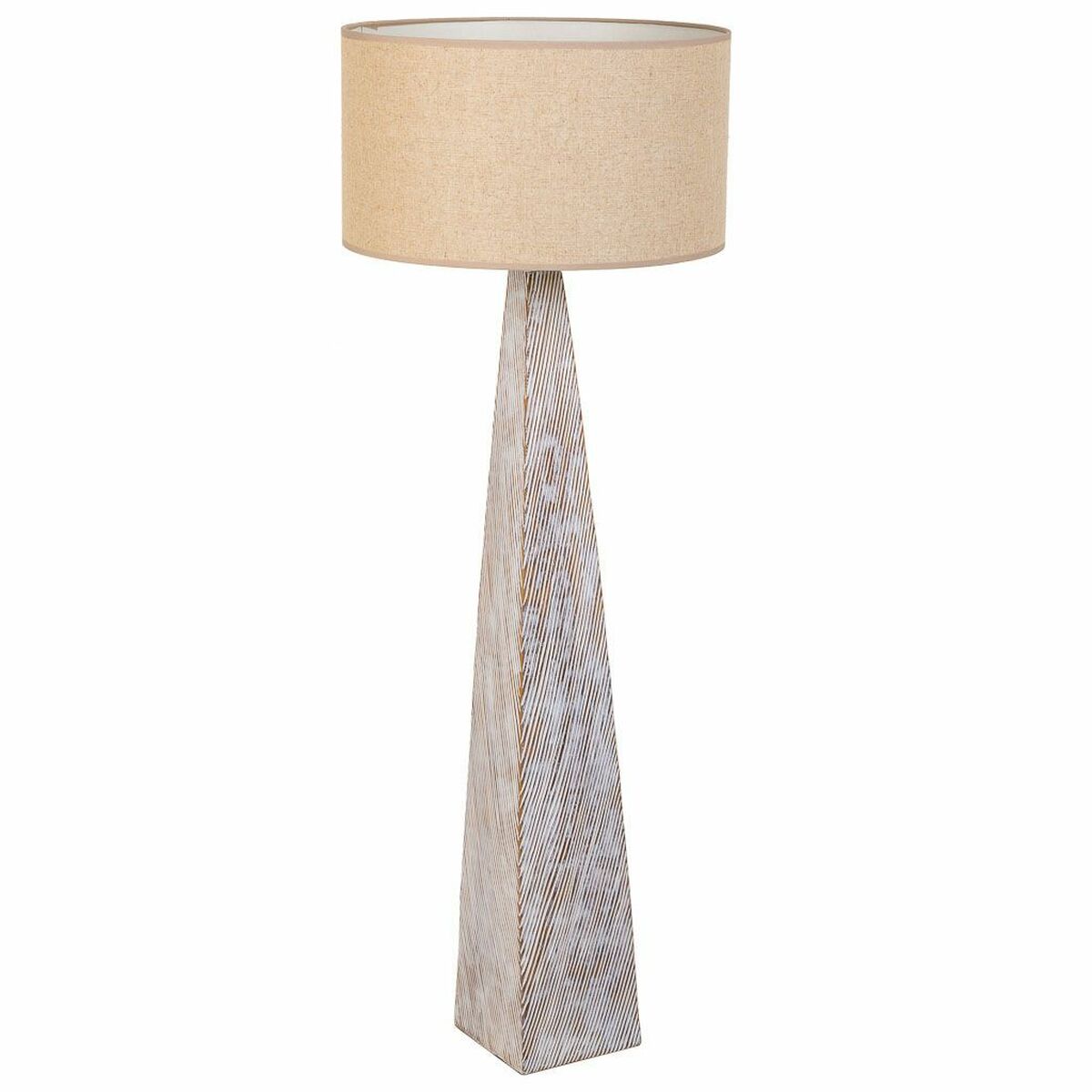Lampadaire sculptural blanc et beige 122 cm – Image 7