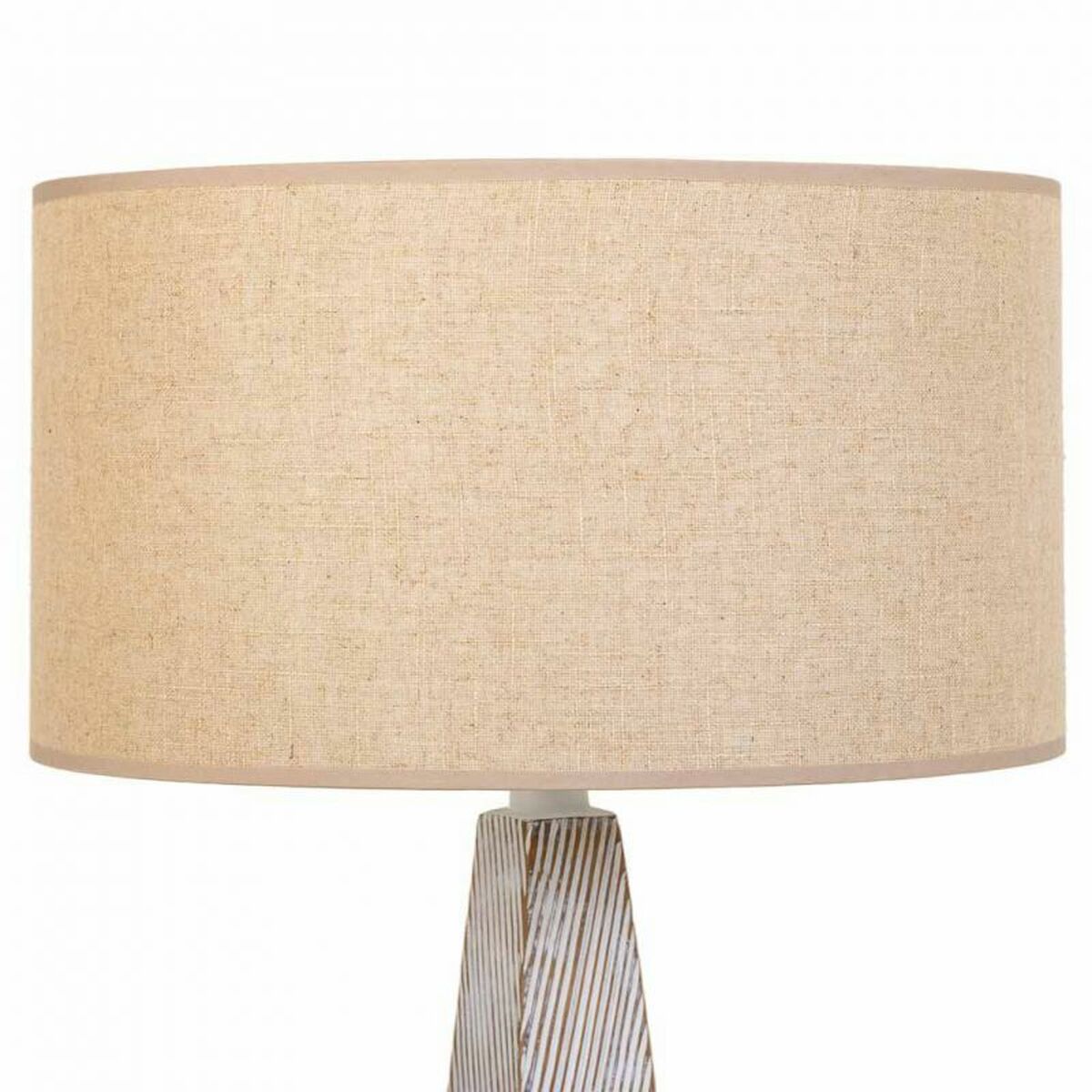 Lampadaire sculptural blanc et beige 122 cm – Image 5