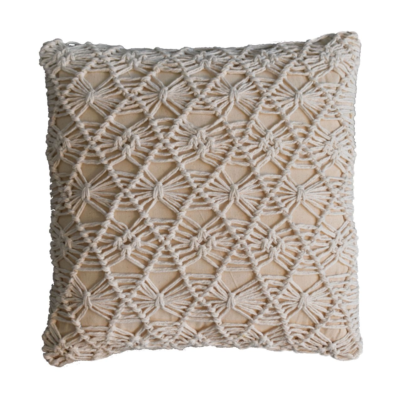 Lot de 2 coussins Maura écru en macramé 45 x 45 cm – Image 2