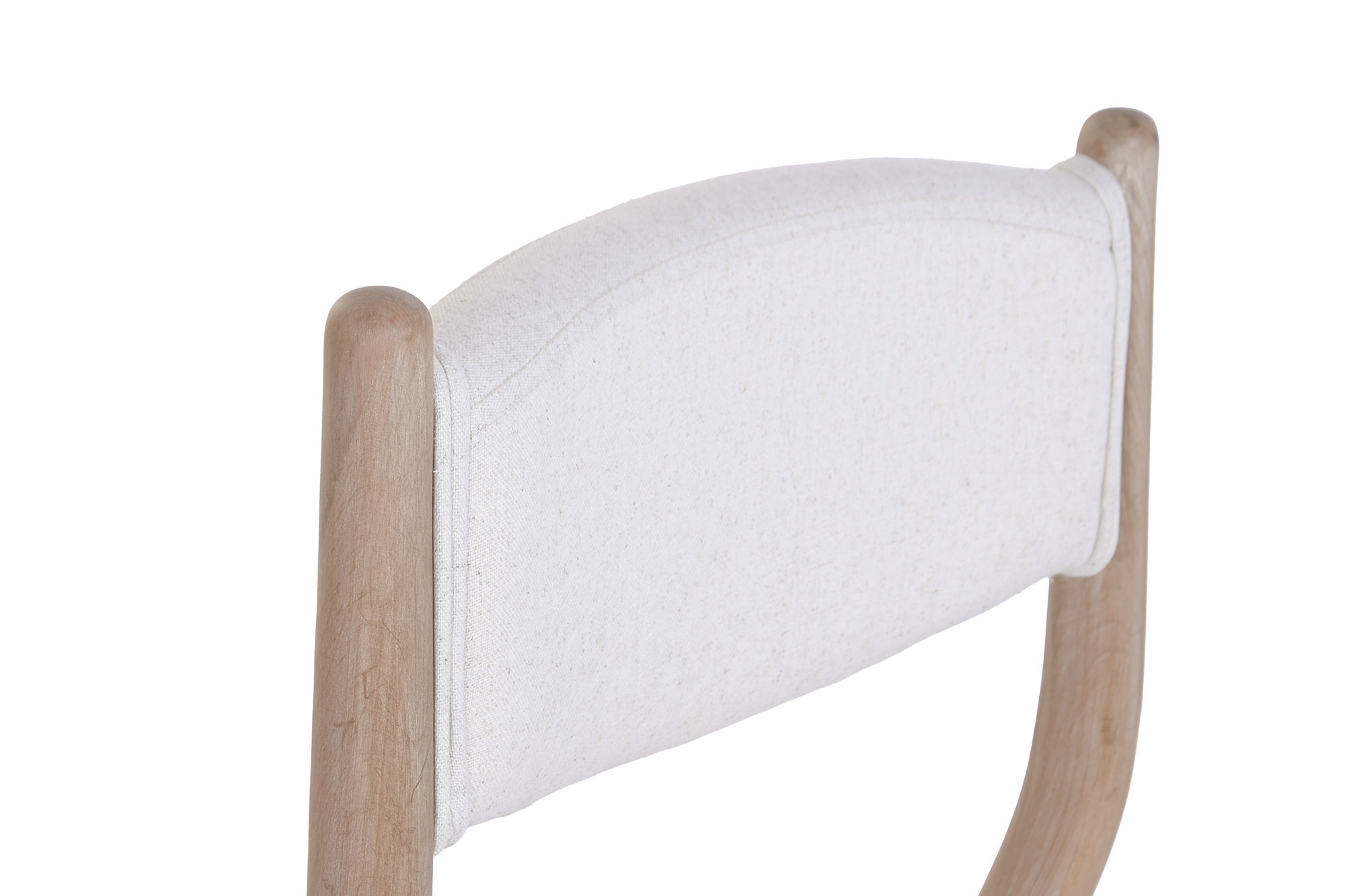 Chaise en hêtre et lin beige – Lot de 2 – Image 4