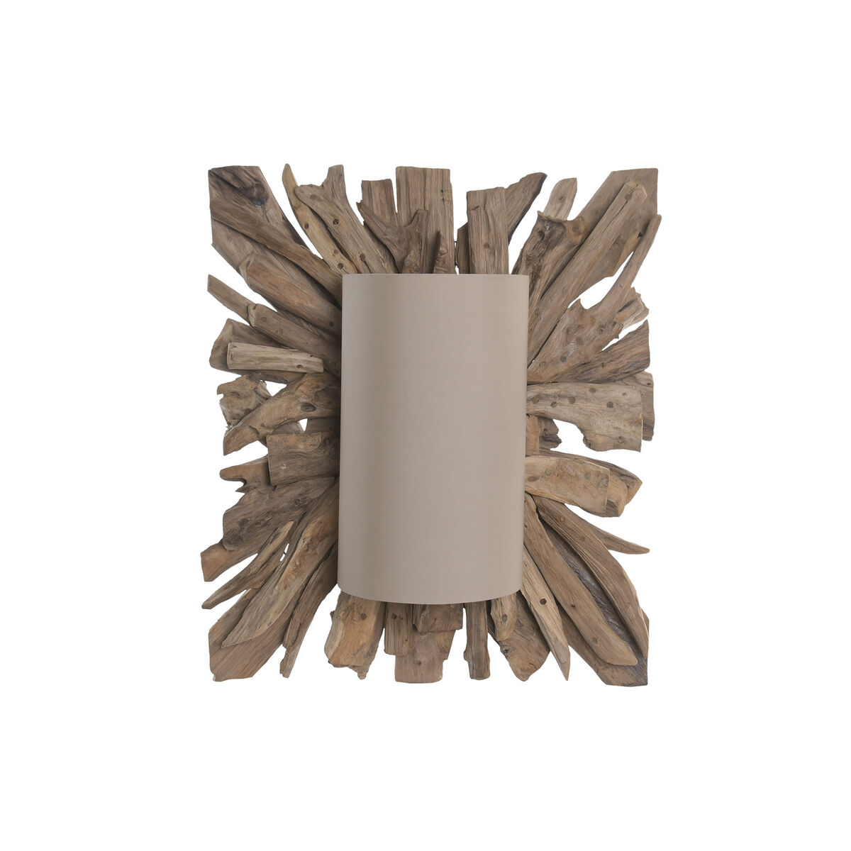 Applique murale en teck naturel et abat-jour beige 71,5 cm – Image 2