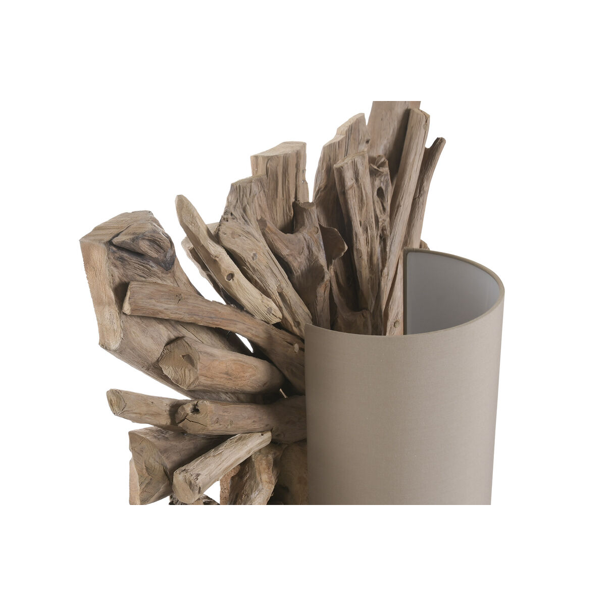 Applique murale en teck naturel et abat-jour beige 71,5 cm – Image 6