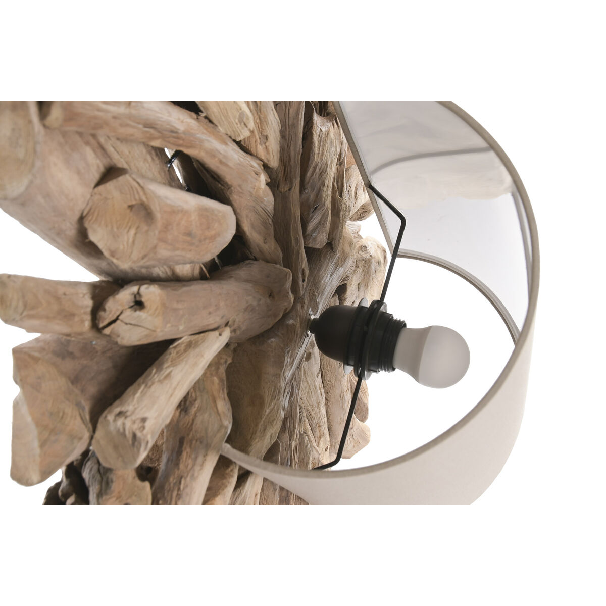 Applique murale en teck naturel et abat-jour beige 71,5 cm – Image 7